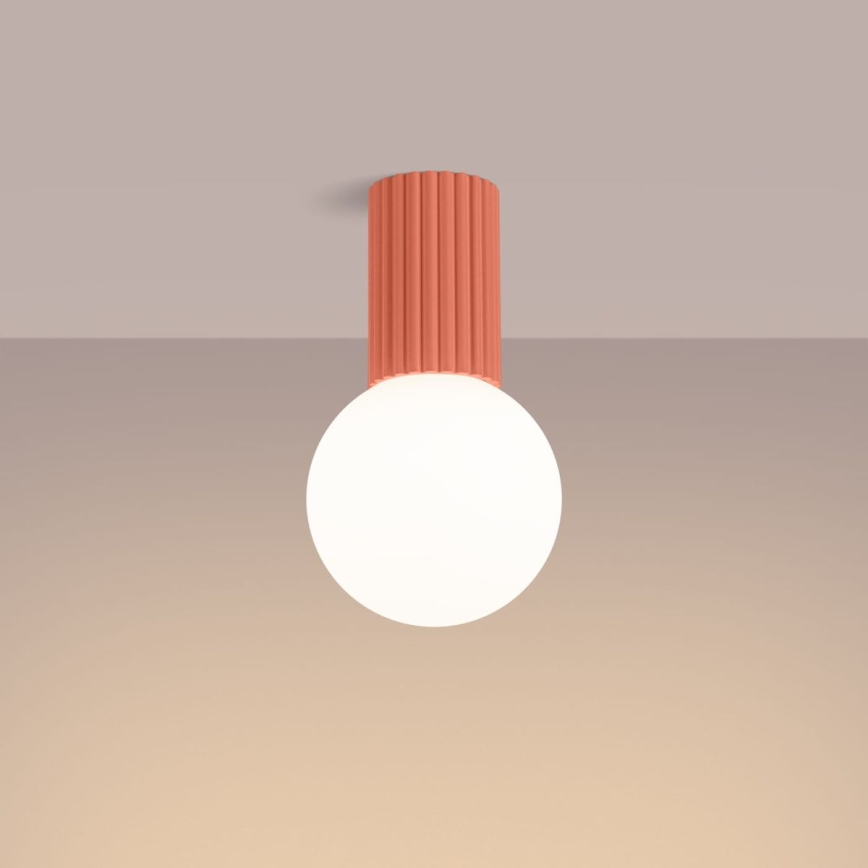 Bathroom ceiling light HALO 1xG9/8W/230V d. 12 cm IP44 pink