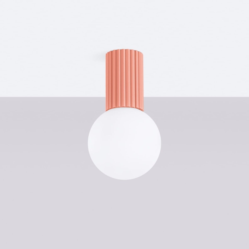 Bathroom ceiling light HALO 1xG9/8W/230V d. 12 cm IP44 pink