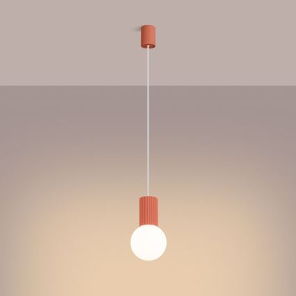 Chandelier on a string HALO 1xG9/8W/230V d. 12 cm pink