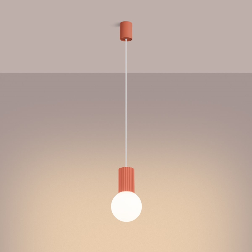 Chandelier on a string HALO 1xG9/8W/230V d. 12 cm pink