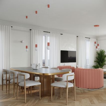 Chandelier on a string HALO 1xG9/8W/230V d. 12 cm pink