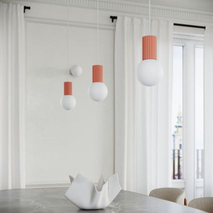 Chandelier on a string HALO 1xG9/8W/230V d. 12 cm pink
