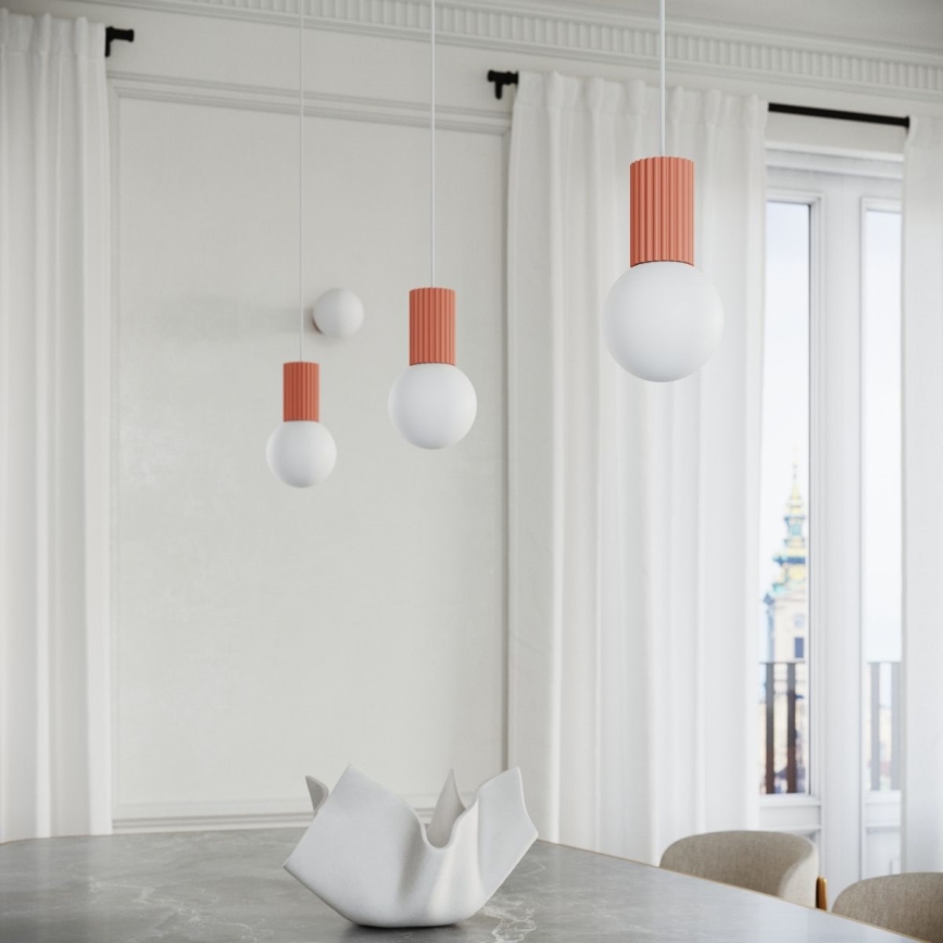 Chandelier on a string HALO 1xG9/8W/230V d. 12 cm pink
