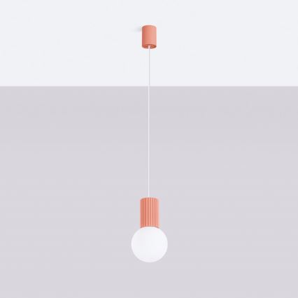 Chandelier on a string HALO 1xG9/8W/230V d. 12 cm pink