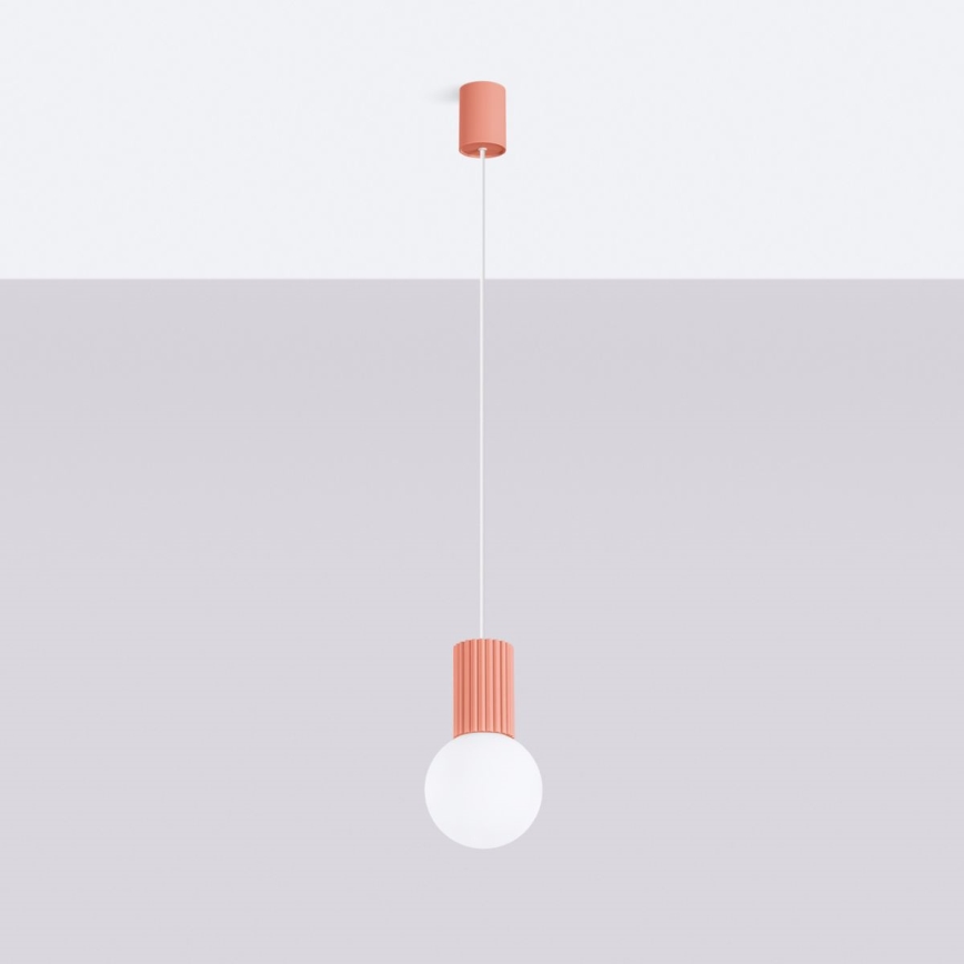 Chandelier on a string HALO 1xG9/8W/230V d. 12 cm pink