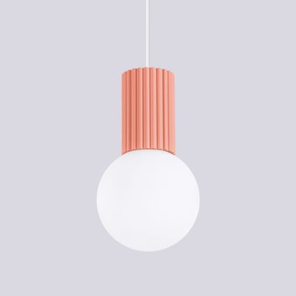 Chandelier on a string HALO 1xG9/8W/230V d. 12 cm pink