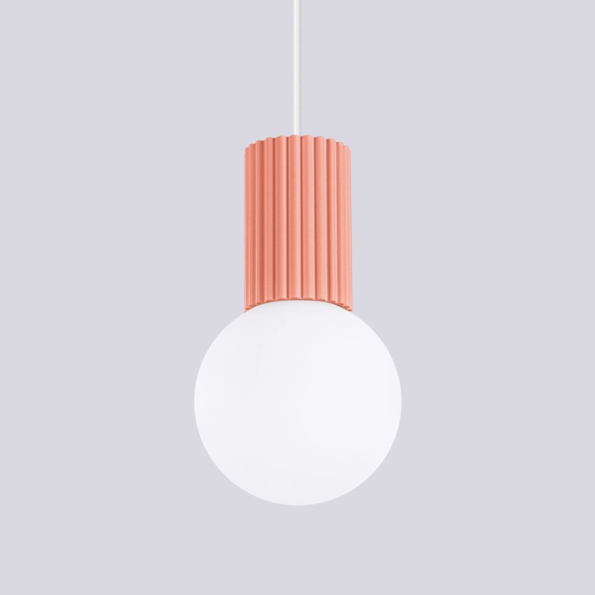 Chandelier on a string HALO 1xG9/8W/230V d. 12 cm pink