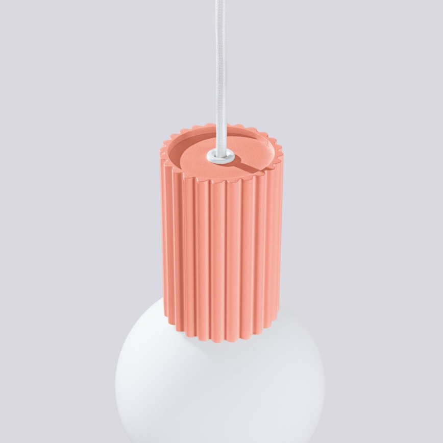 Chandelier on a string HALO 1xG9/8W/230V d. 12 cm pink
