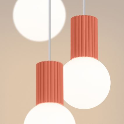 Chandelier on a string HALO 3xG9/8W/230V d. 25 cm pink