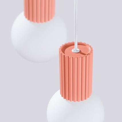 Chandelier on a string HALO 3xG9/8W/230V d. 25 cm pink