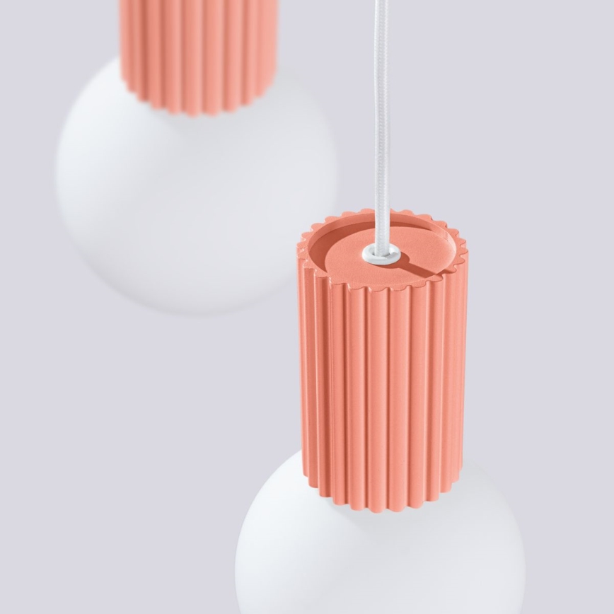 Chandelier on a string HALO 3xG9/8W/230V d. 25 cm pink