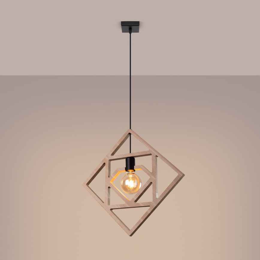 Chandelier on a string CARO 1xE27/15W/230V beech