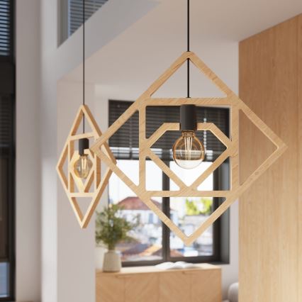 Chandelier on a string CARO 1xE27/15W/230V beech
