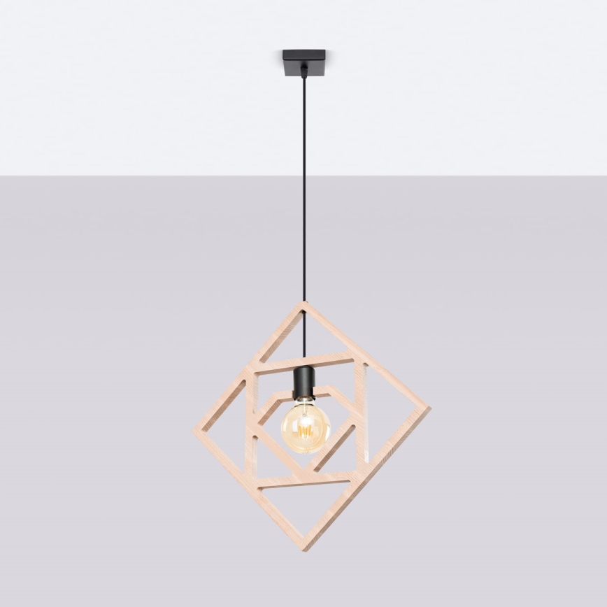 Chandelier on a string CARO 1xE27/15W/230V beech