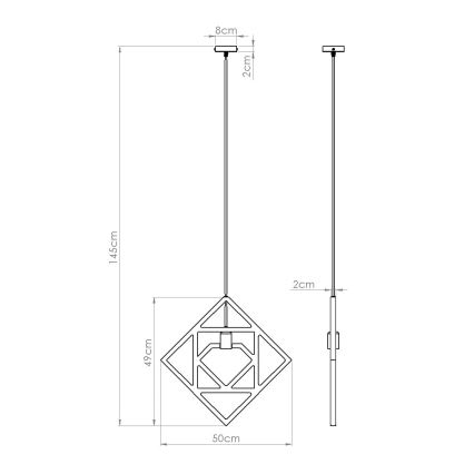 Chandelier on a string CARO 1xE27/15W/230V beech