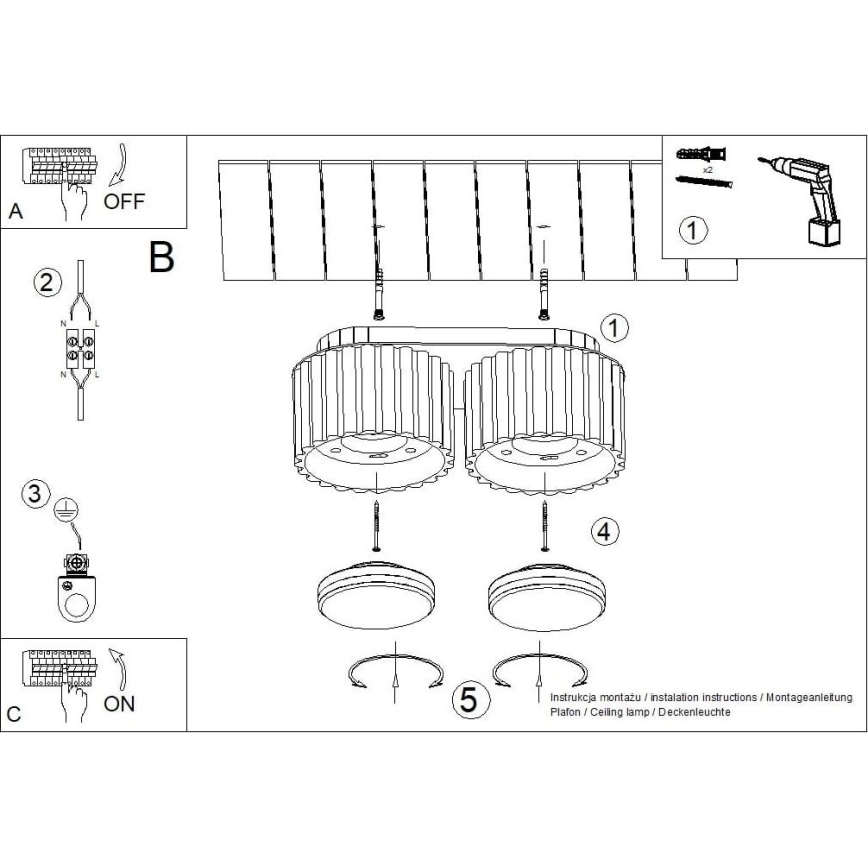 AURA Spot Fixture 2xGX53/10W/230V White