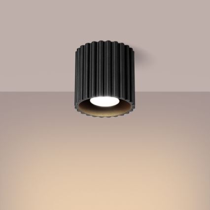 AURA spotlight 1xGU10/10W/230V Ø 10 cm black