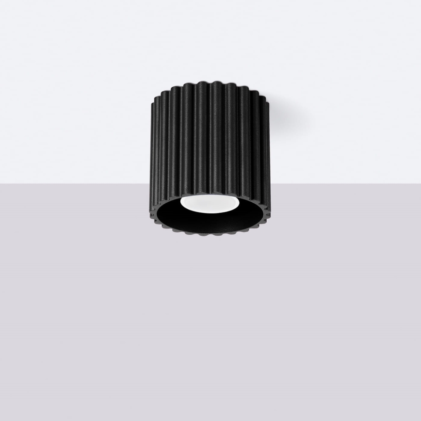 AURA spotlight 1xGU10/10W/230V Ø 10 cm black