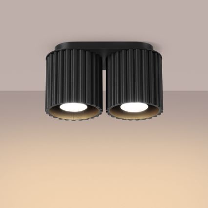 AURA Spotlight 2x GU10/10W/230V, Black