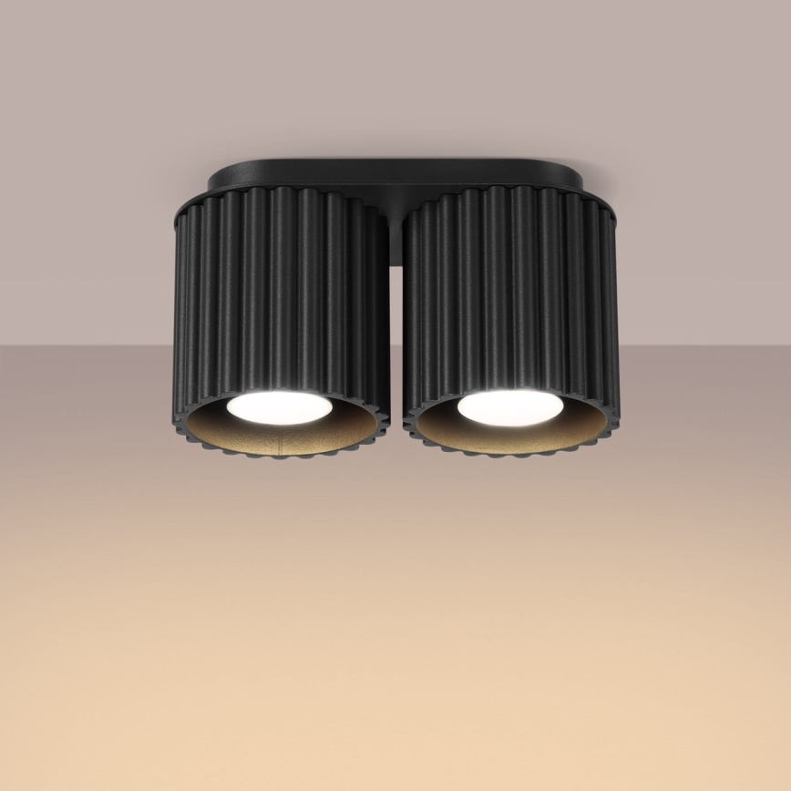 AURA Spotlight 2x GU10/10W/230V, Black