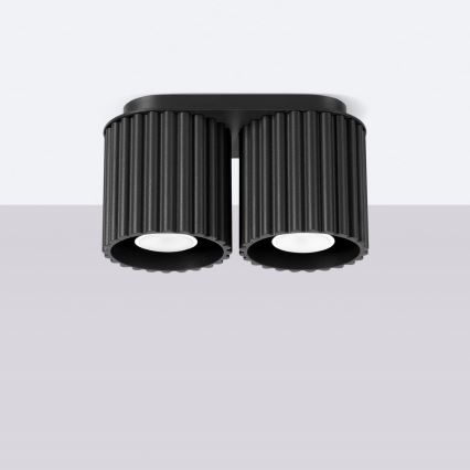 AURA Spotlight 2x GU10/10W/230V, Black