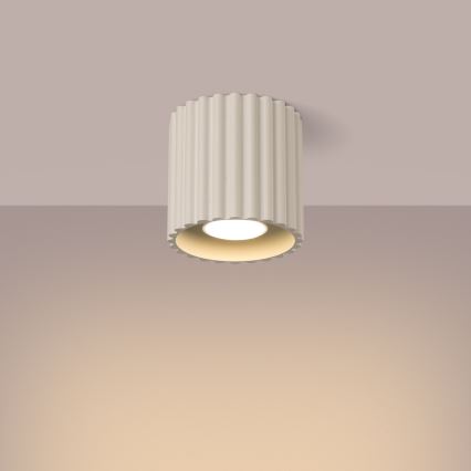 AURA spotlight 1x GU10/10W/230V, Ø 10 cm, cream