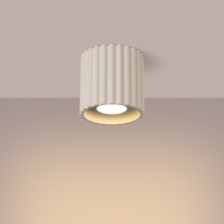 AURA spotlight 1x GU10/10W/230V, Ø 10 cm, cream