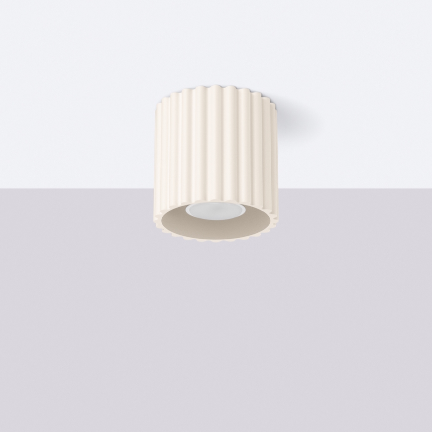 AURA spotlight 1x GU10/10W/230V, Ø 10 cm, cream