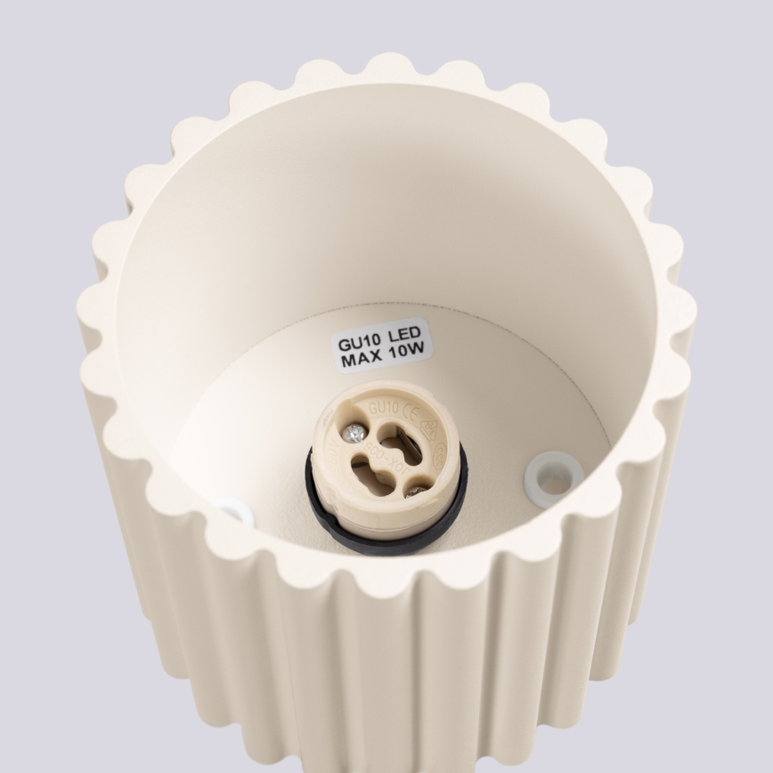 AURA spotlight 1x GU10/10W/230V, Ø 10 cm, cream