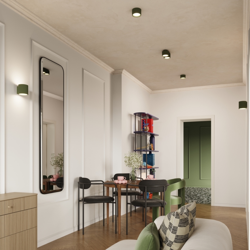 AURA Spotlight 1xGX53/10W/230V Ø 10 cm Green