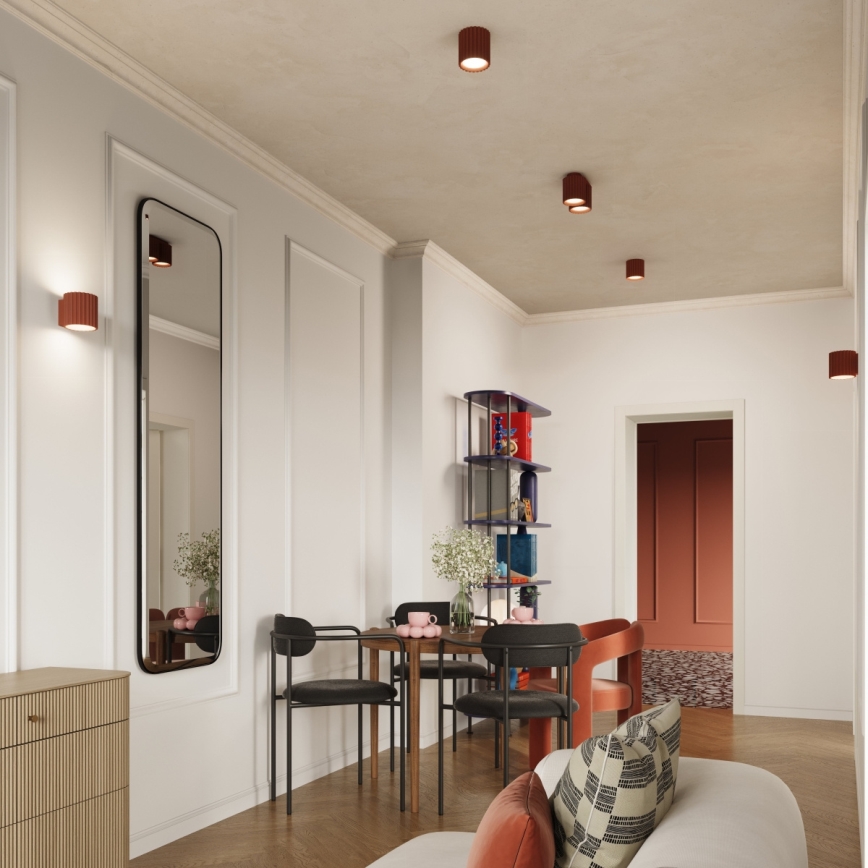 AURA spotlight 1x GU10/10W/230V, Ø 10 cm, orange
