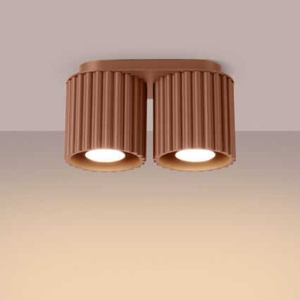 AURA 2x GU10/10W/230V Spotlight, Brown