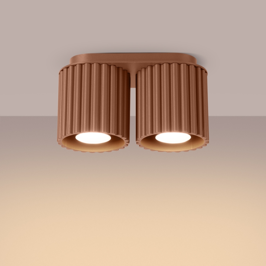 AURA 2x GU10/10W/230V Spotlight, Brown