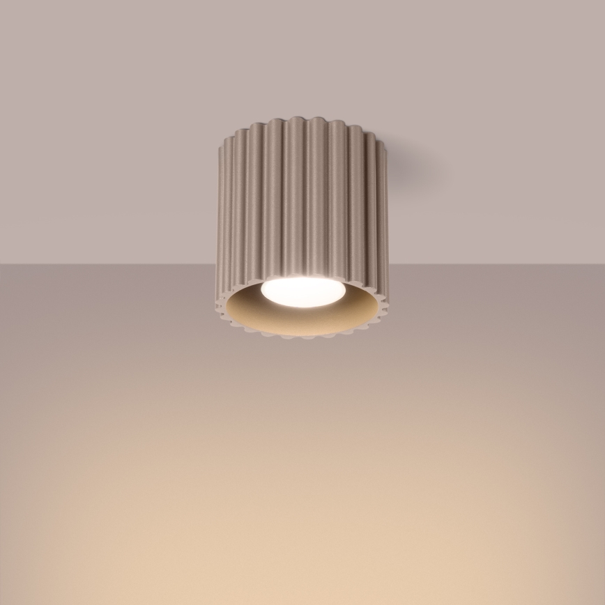 AURA spotlight 1xGU10/10W/230V Ø 10 cm taupe