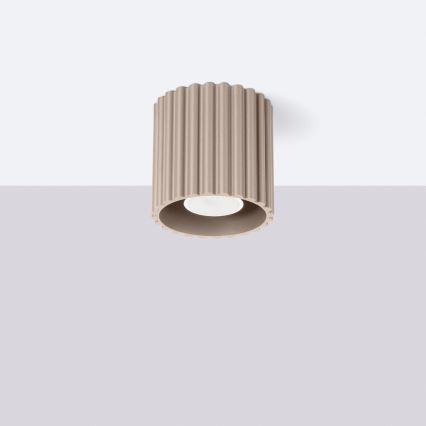 AURA spotlight 1xGU10/10W/230V Ø 10 cm taupe