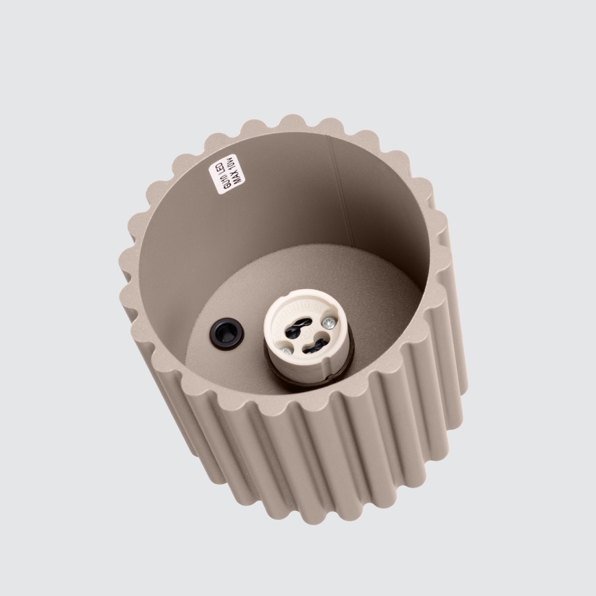 AURA spotlight 1xGU10/10W/230V Ø 10 cm taupe