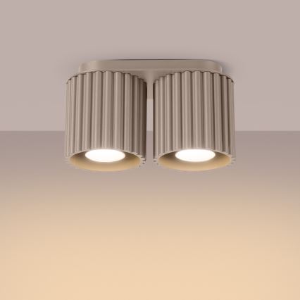 AURA spotlight 2xGU10/10W/230V taupe