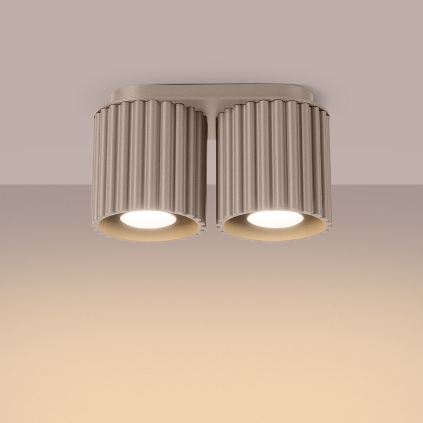 AURA spotlight 2xGU10/10W/230V taupe