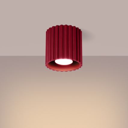 AURA spotlight 1xGU10/10W/230V, Ø 10 cm, red