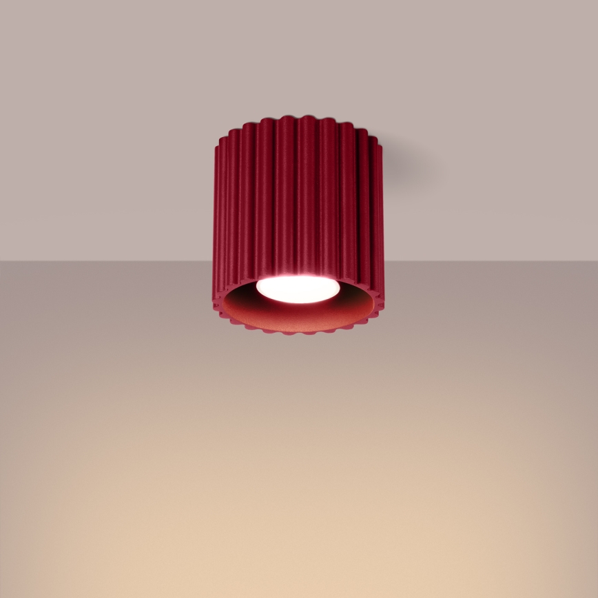 AURA spotlight 1xGU10/10W/230V, Ø 10 cm, red