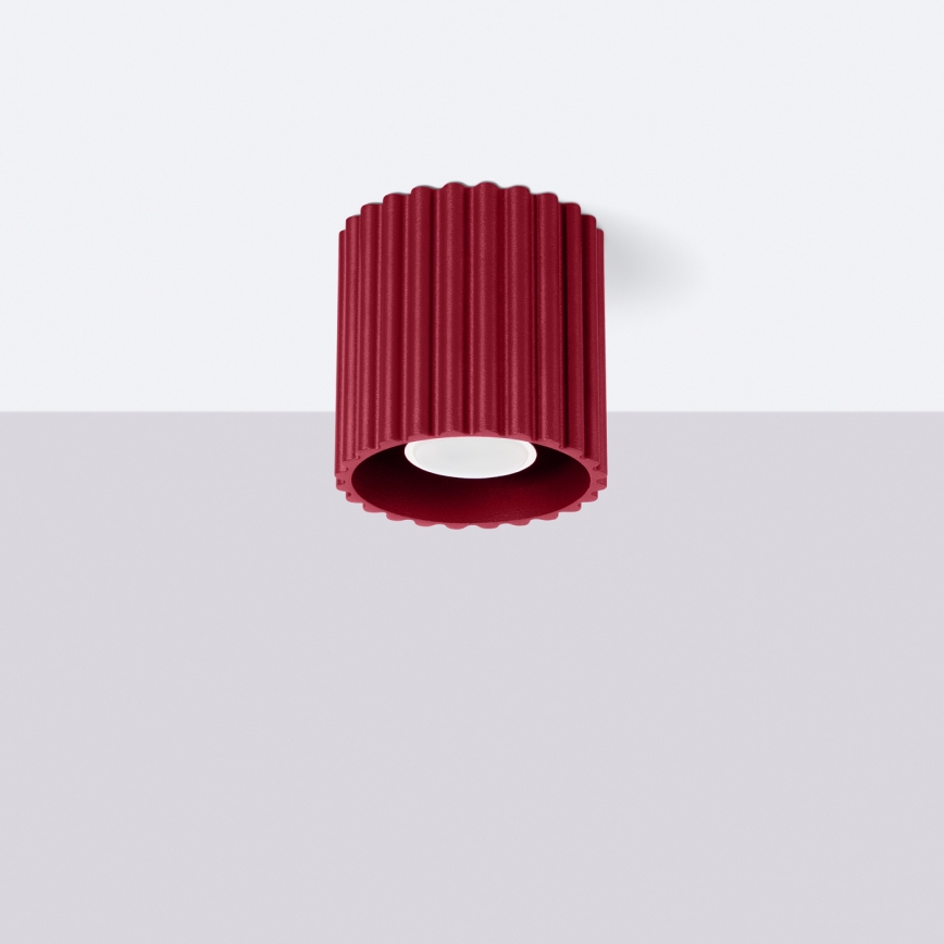 AURA spotlight 1xGU10/10W/230V, Ø 10 cm, red