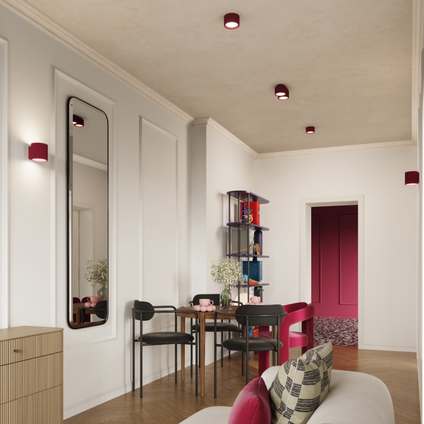 AURA Spotlight 1xGX53/10W/230V Ø 10 cm Red