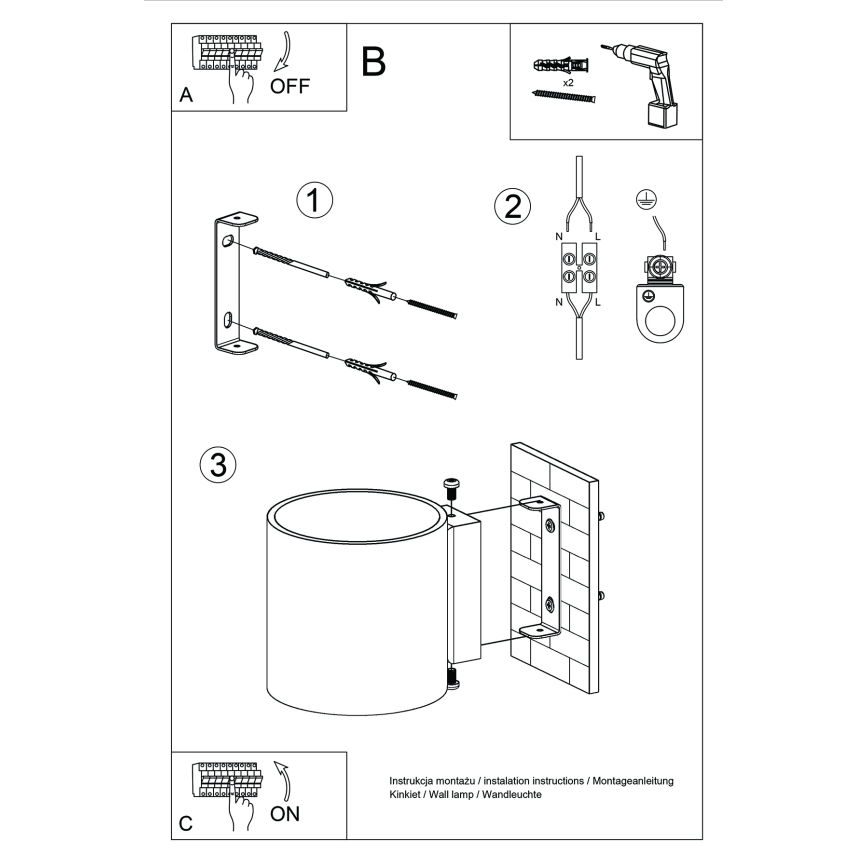 ORBIS Wall-Mounted Spotlight 1xG9/8W/230V Concrete/Green
