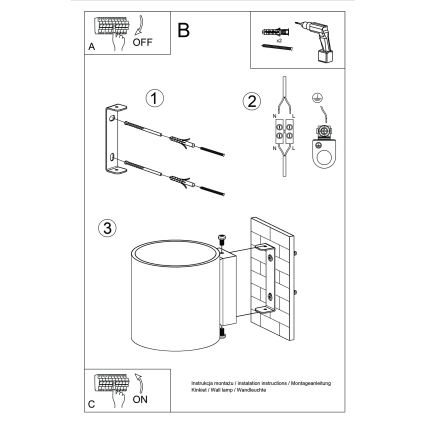 ORBIS Wall-mounted spotlight 1xG9/8W/230V concrete/cream