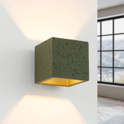 QUAD Wall Spotlight 1x G9/8W/230V Concrete/Green