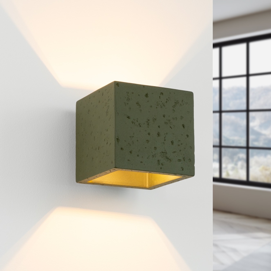 QUAD Wall Spotlight 1x G9/8W/230V Concrete/Green
