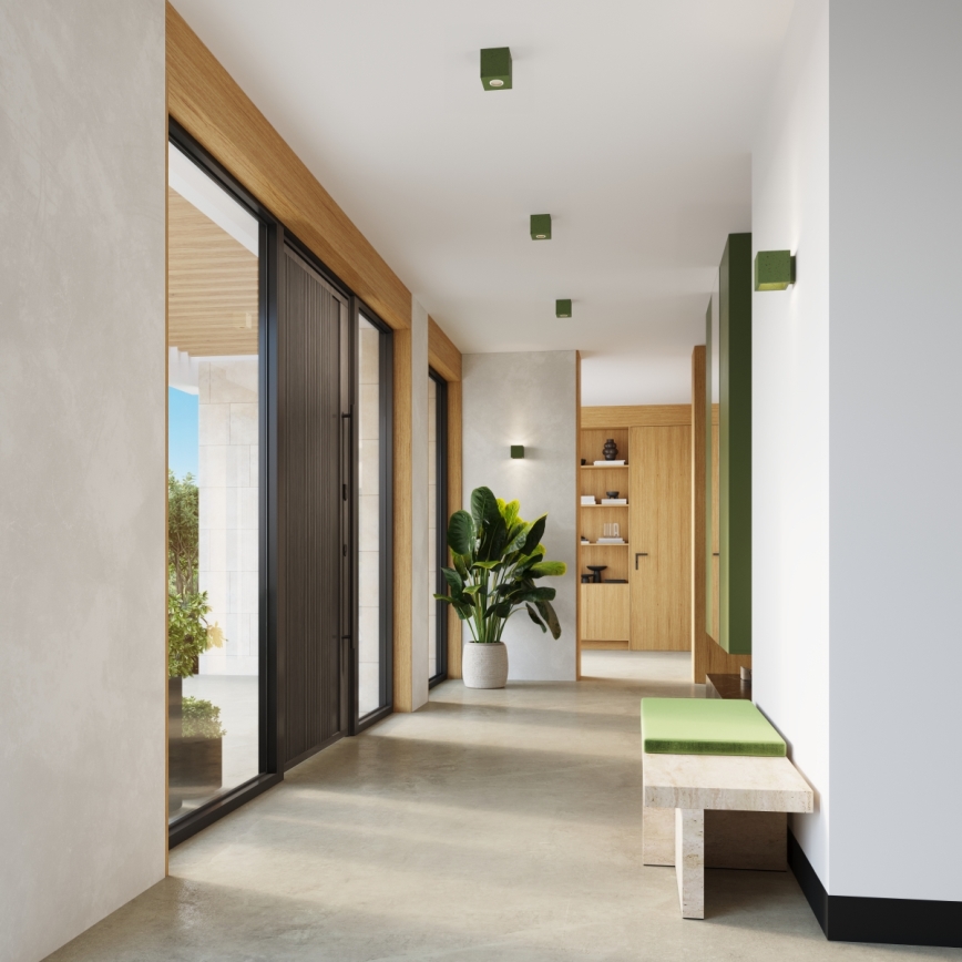 QUAD Wall Spotlight 1x G9/8W/230V Concrete/Green