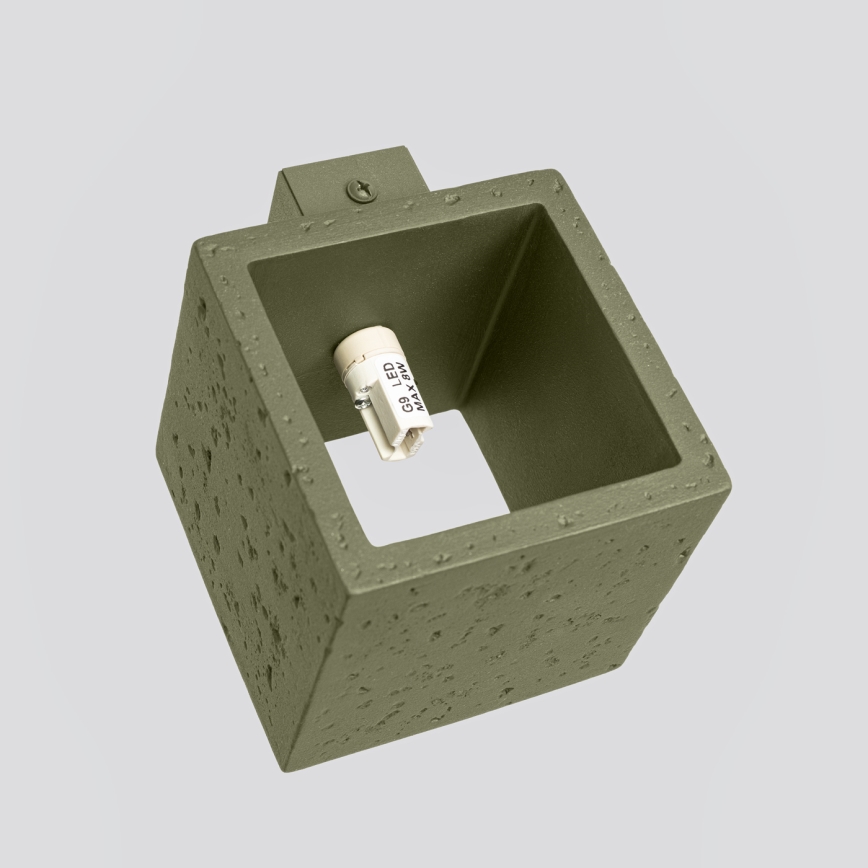 QUAD Wall Spotlight 1x G9/8W/230V Concrete/Green