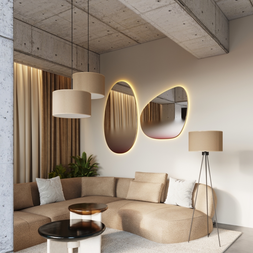 NEVIA Cable Pendant Light 1xE27/15W/230V, dia. 40 cm, Taupe