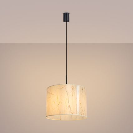 NEVIA Cable Pendant Light 1xE27/15W/230V, diameter 40 cm, beige/marble finish